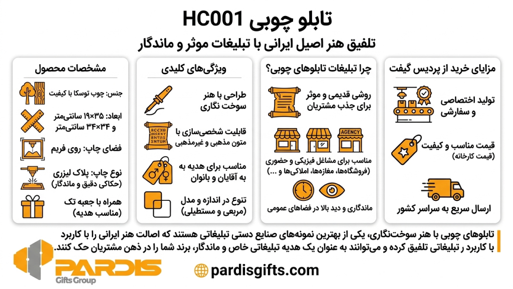 تابلو چوبی کد HC001