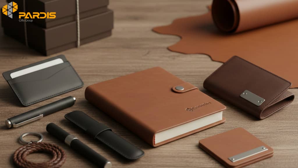 تصویری از ست هدایای تبلیغاتی چرم